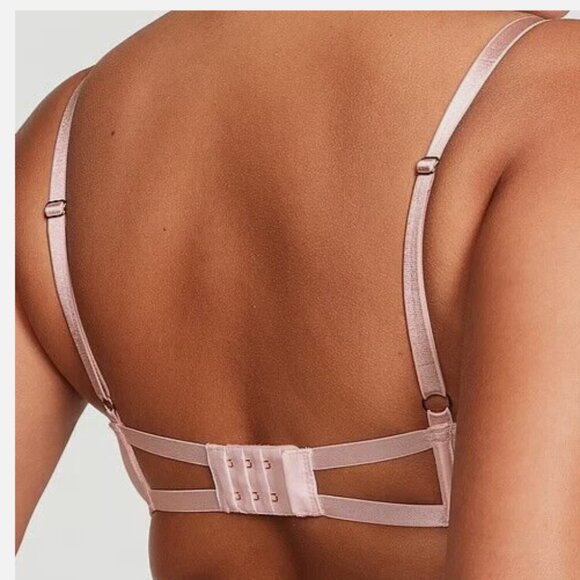 Wicked Caged Rosebud Embroidery Unlined Balconette Bra with V-String - Picture 3 of 7